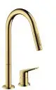 AXOR-HG-AXOR-Citterio-M-2-Loch-Einhebel-Kuechenmischer-220-mit-Ausziehbrause-Polished-Gold-Optic-34822990 gallery number 1
